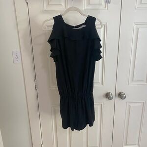 Amanda Uprichard Elegant Silk Romper with Ruffle